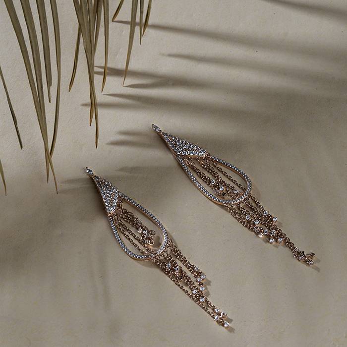 Rose Gold Dainty Cascade Dangling Earrings