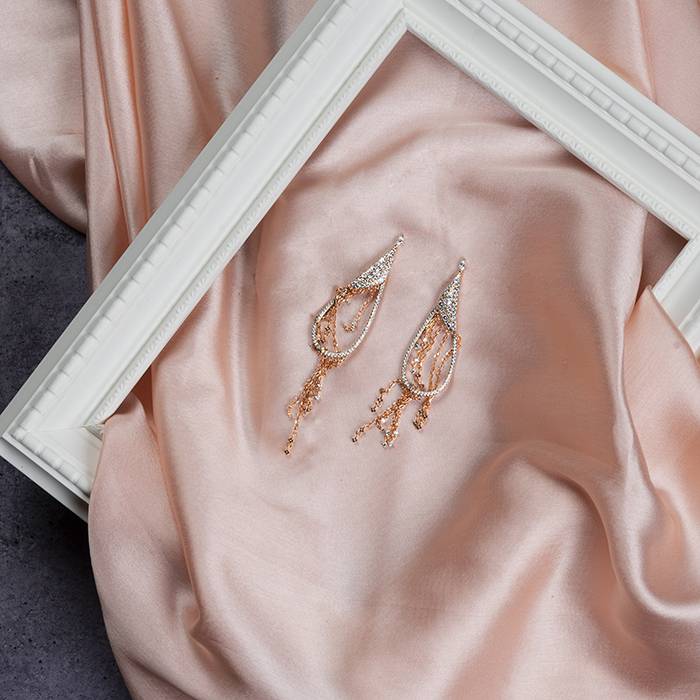 Rose Gold Dainty Cascade Dangling Earrings