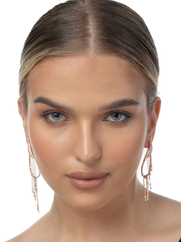 Rose Gold Dainty Cascade Dangling Earrings