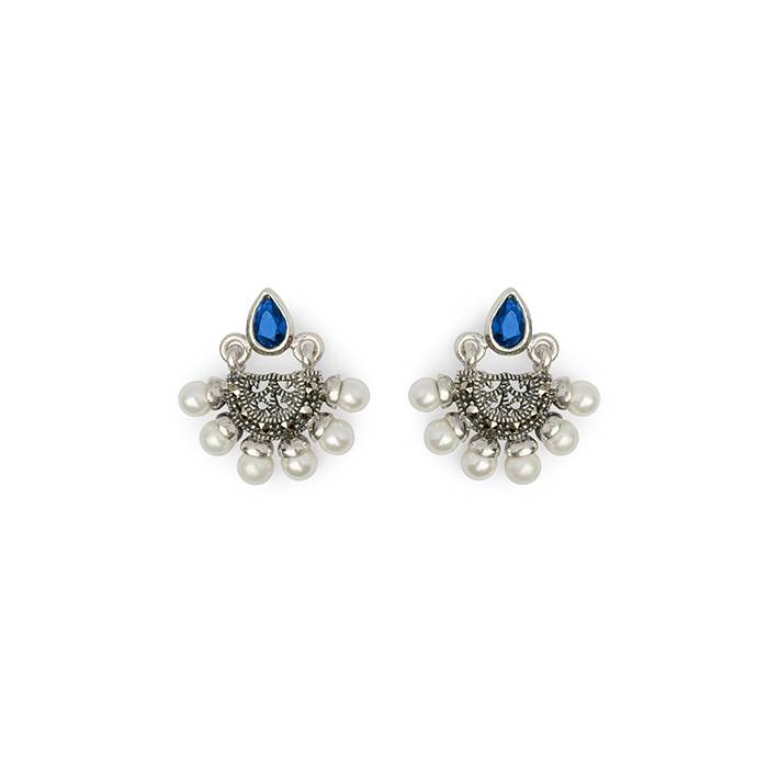 Dainty Blue Cz Earrings