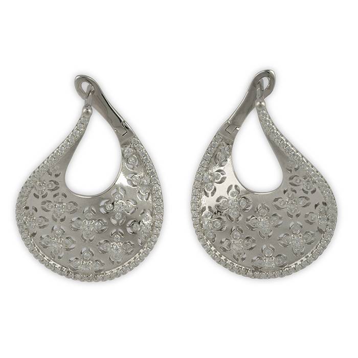 Graceful Textured Silver Earrings