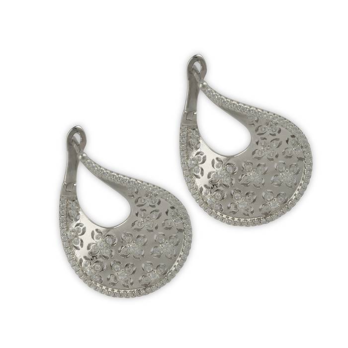 Graceful Textured Silver Earrings