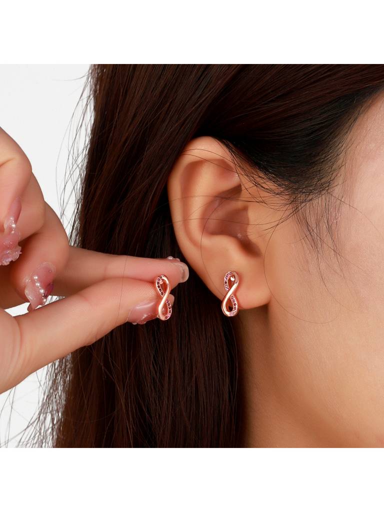 Valentines Day Loving Touch Heart Earrings For Women & Girls : ES14343-G-WHT