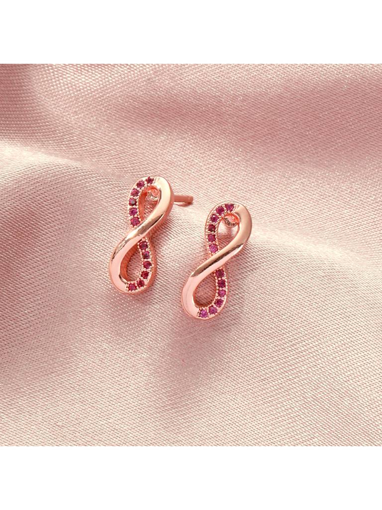 Valentines Day Limitless Infinity Twist Red Earrings For Women & Girls : ES14344-G-RED