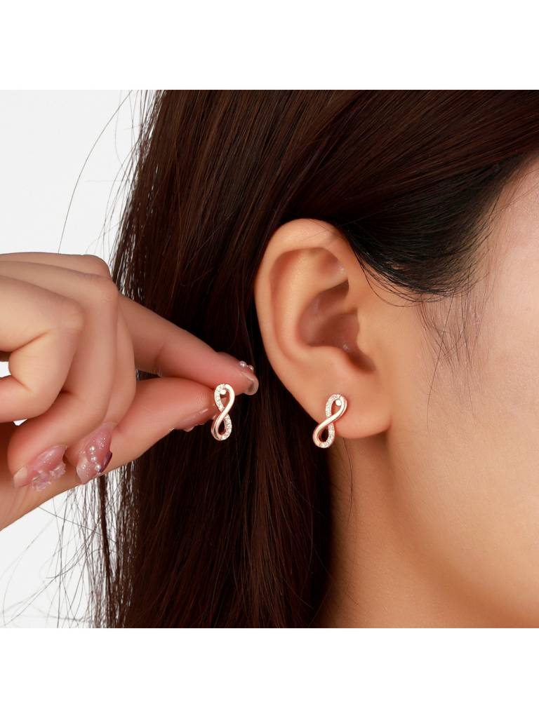 Valentines Day Limitless Infinity Twist Red Earrings For Women & Girls : ES14344-G-RED