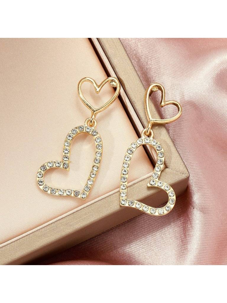 Valentines Day Charming Heart Earrings For Women & Girls : ES14356-G