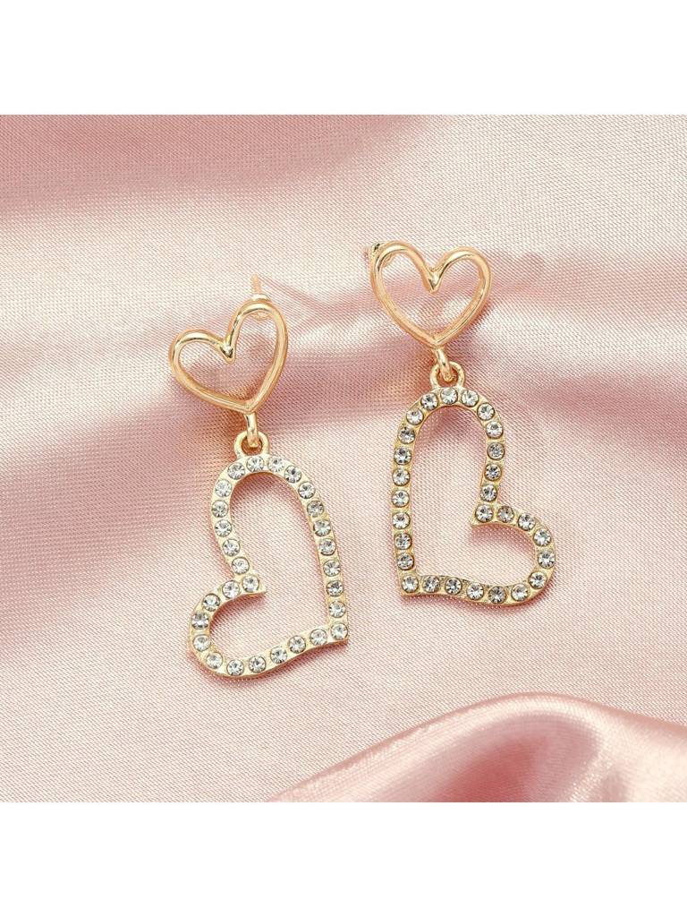 Valentines Day Charming Heart Earrings For Women & Girls : ES14356-G