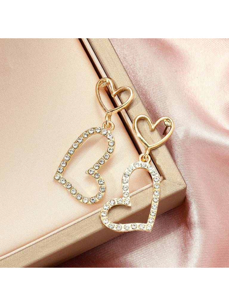 Valentines Day Charming Heart Earrings For Women & Girls : ES14356-G