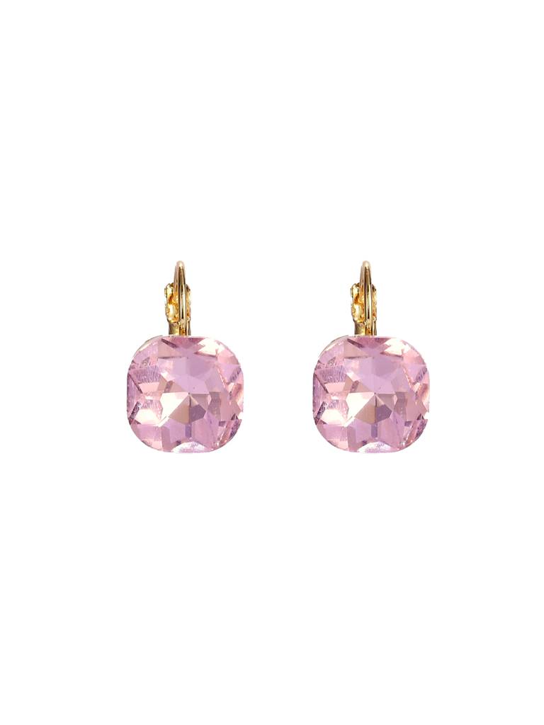 Valentines Day Vibrant Stone Chic Earrings For Women & Girls : ES14359-G-PNK