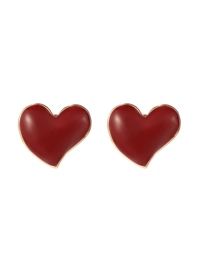 Valentines Day Heart Of Rouge Earrings For Women & Girls : ES14381-G-RED