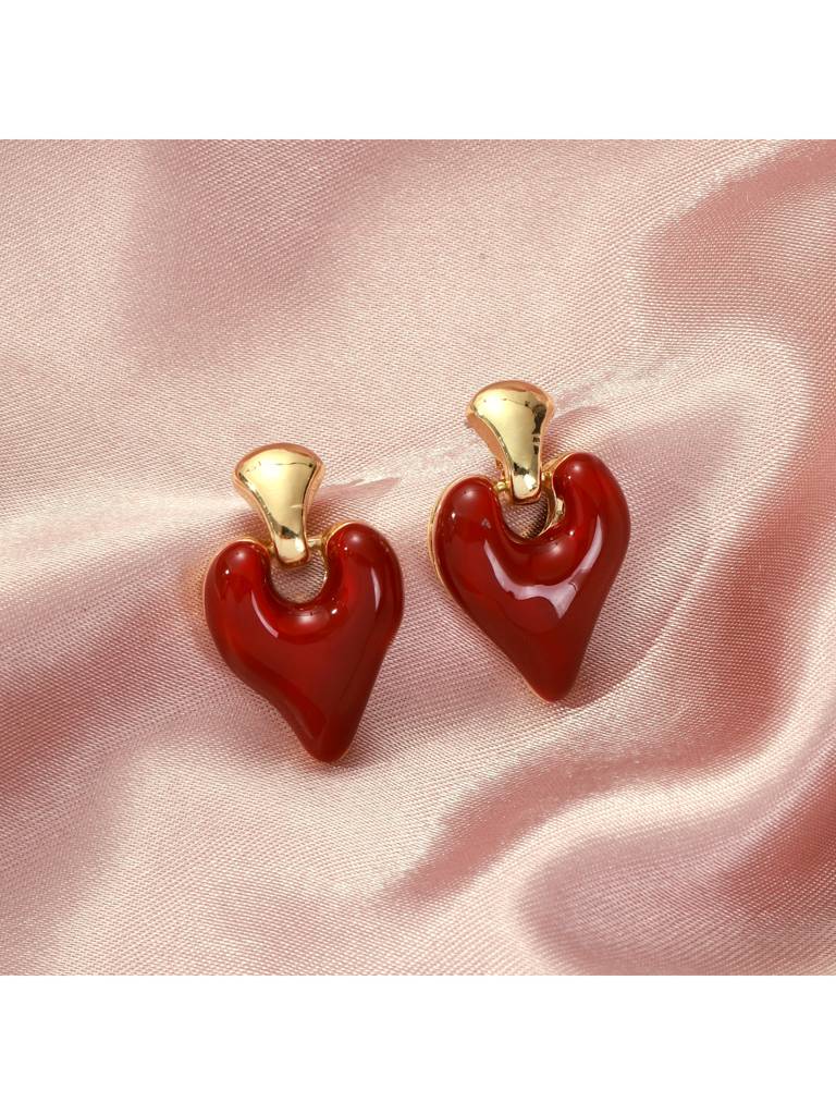 Valentines Day Love In Cherry Earrings For Women & Girls : ES14387-G-RED