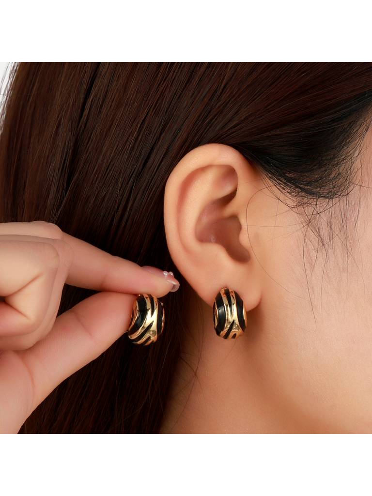 Midnight Aura Earrings For Women & Girls Jewellery Accessories : ES14430-G-BLK