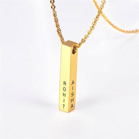 Personalised Cuboid Pendant : ETCH070-RG