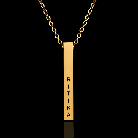 Personalised Cuboid Pendant : ETCH070-RG