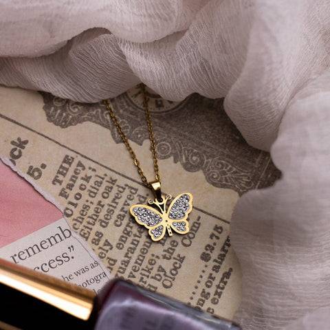 Personalised Butterfly Pendant : ETCH072