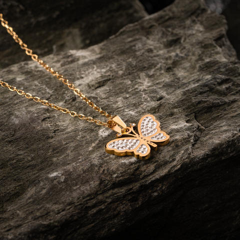 Personalised Butterfly Pendant : ETCH072