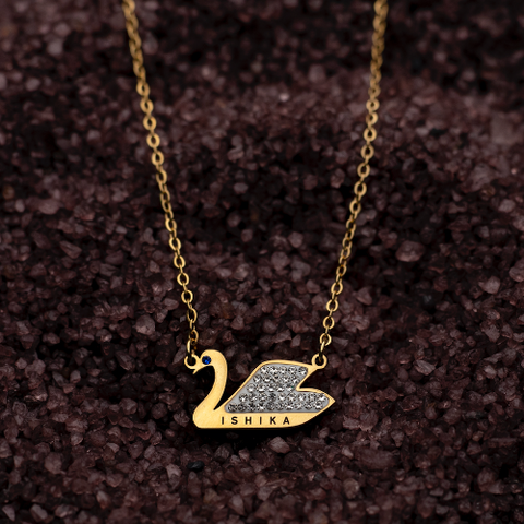 Personalised Swan Pendant : ETCH073