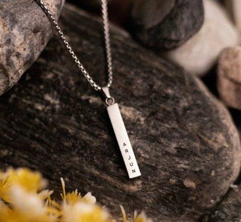 Personalised Cuboid Locket For Men : ETCH080