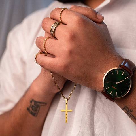 Personalised Cross Locket For Men : ETCH085