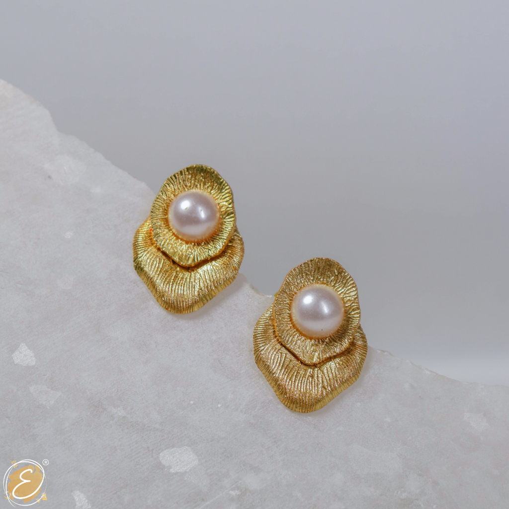Leaf Pearl Studs