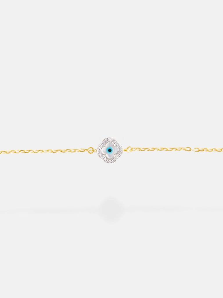 Stac Mini Clover Evil Eye Diamond Bracelet