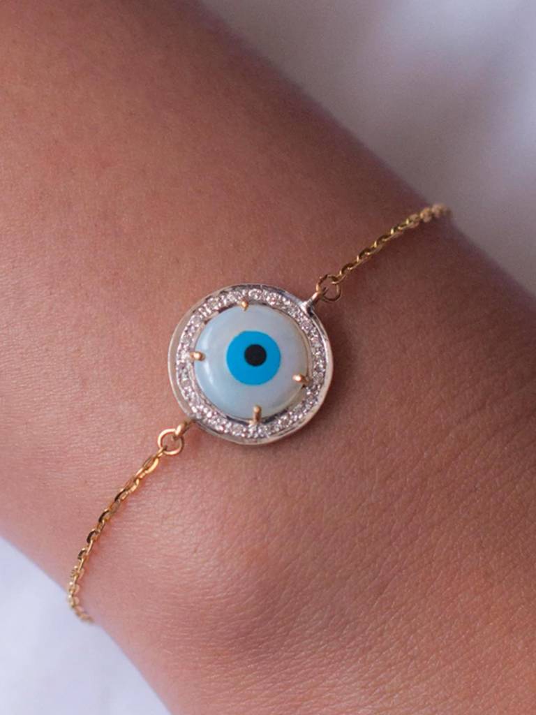Stac Round Evil Eye Diamond Bracelet