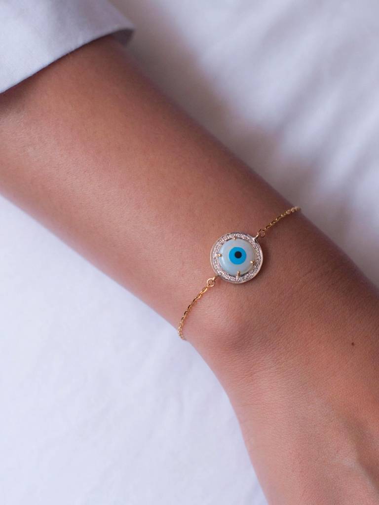Stac Round Evil Eye Diamond Bracelet