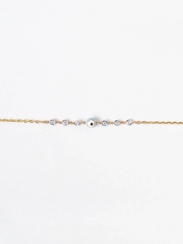 Stac Sky Blue Evil Eye Diamond Bracelet