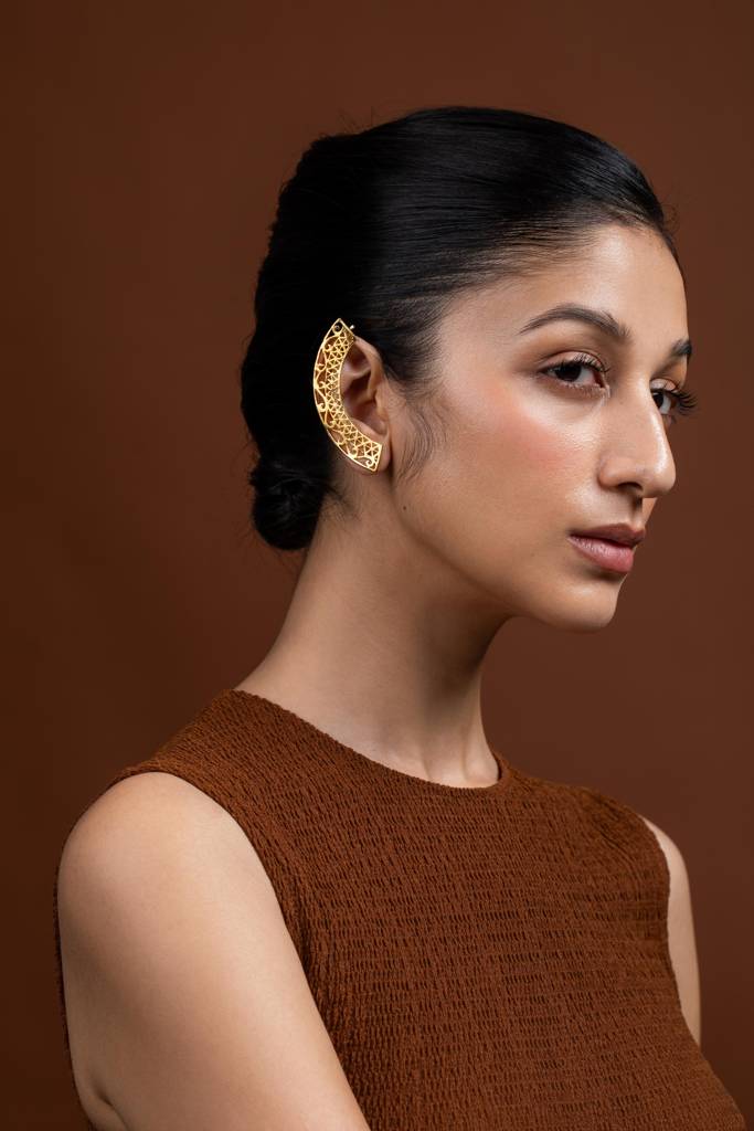 Kalchakra Lattice Ear Cuff : KA05