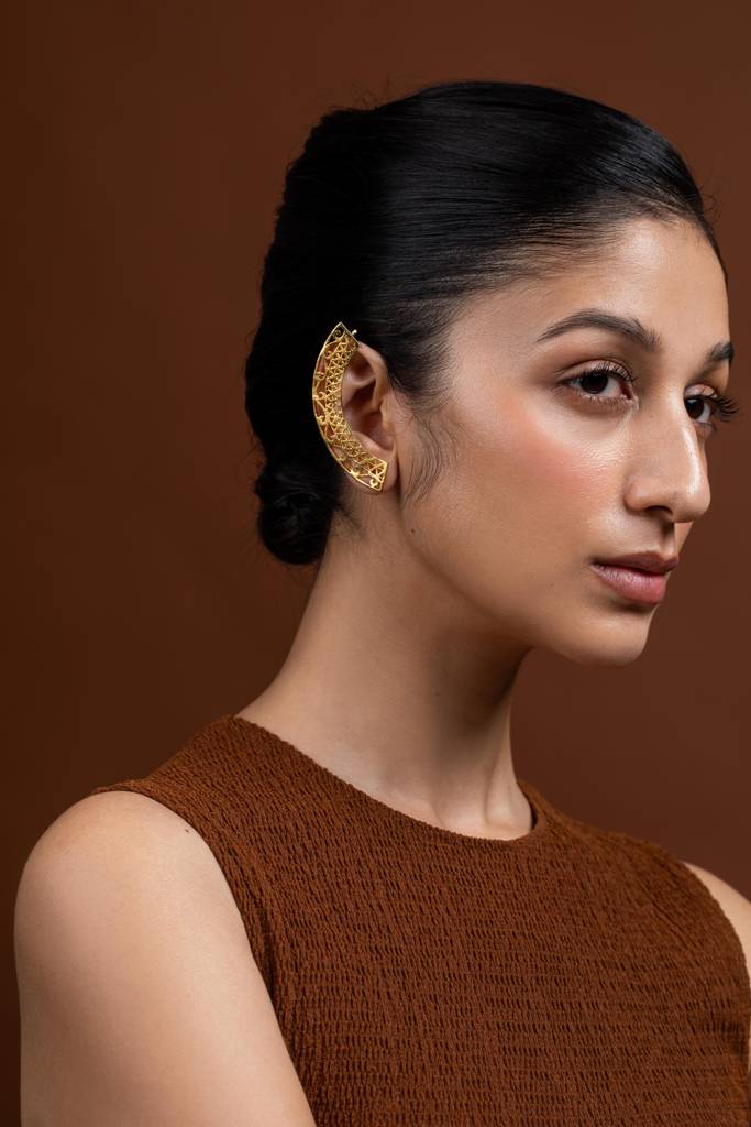 Kalchakra Lattice Ear Cuff : KA05