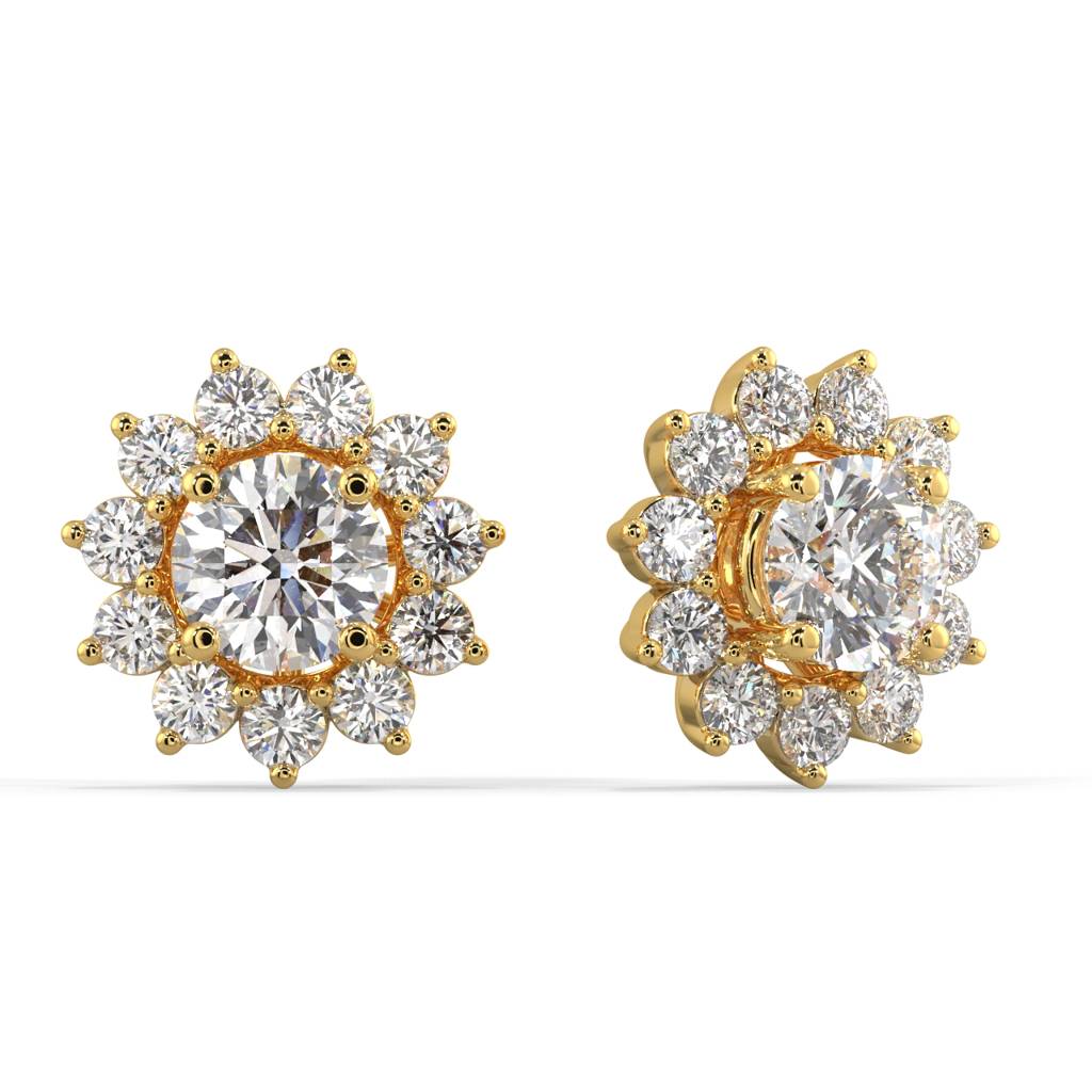 Starburst Diamond Jacket Earrings : SLVR-EYG-09