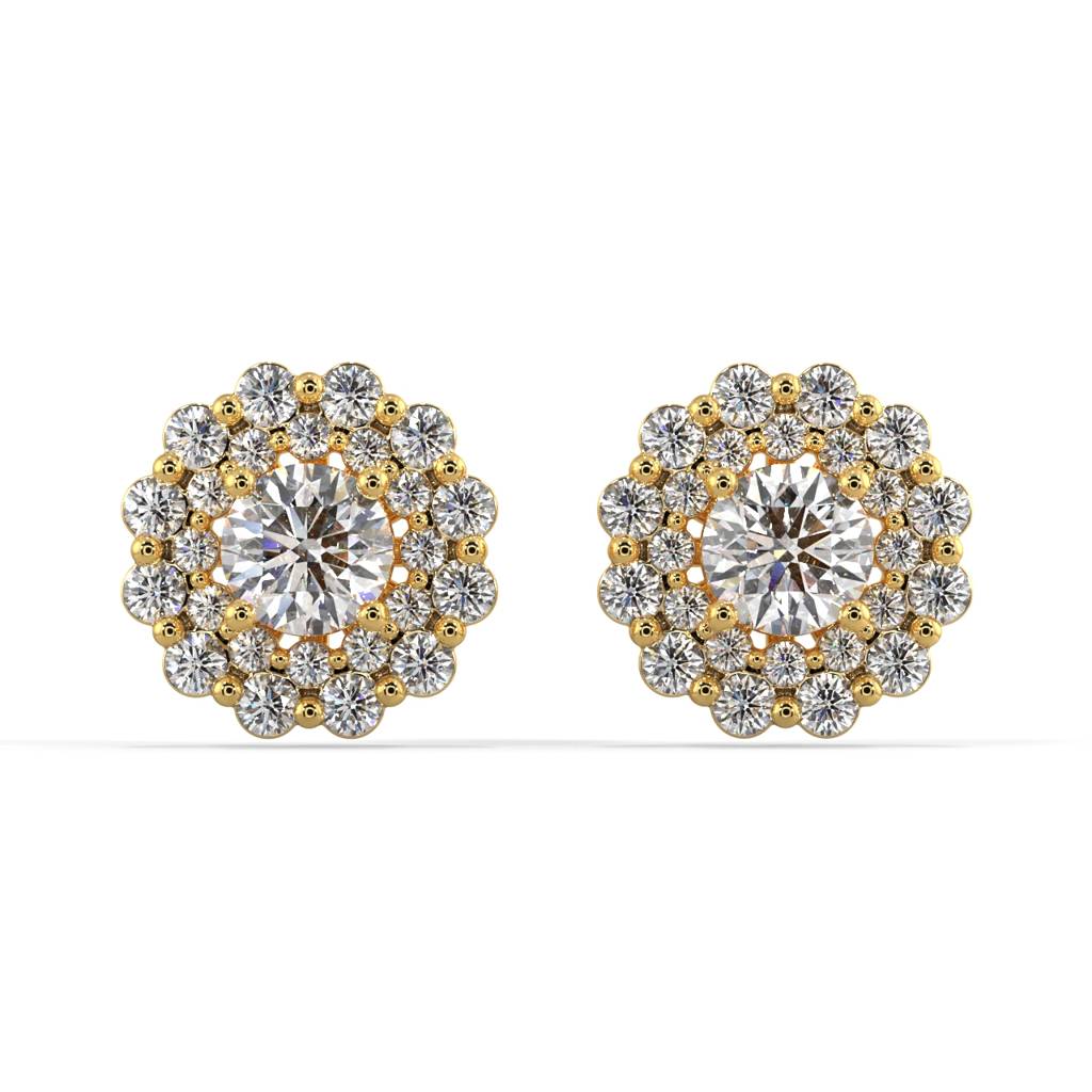 Double Halo Diamond Jacket Earrings : SLVR-EYG-08