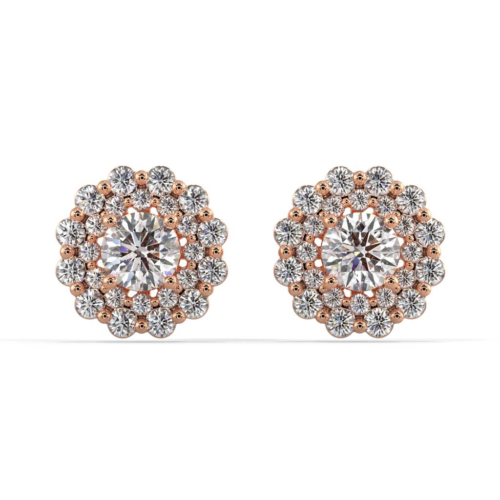 Double Halo Diamond Jacket Earrings : SLVR-EYG-08
