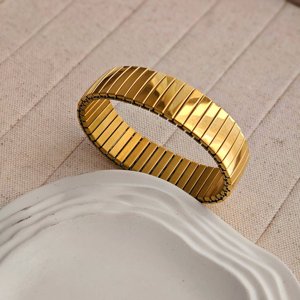 Elastic Gold Band Bracelet : TAA-9999902413647-BRACELET