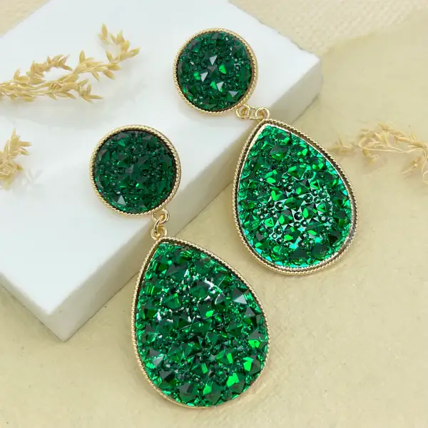 Emerald Chandelier Earrings : E390