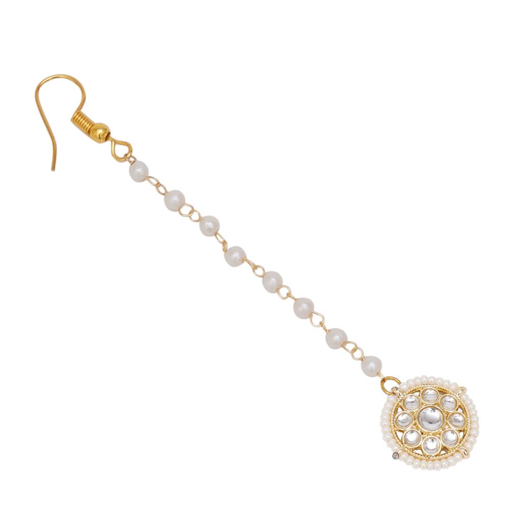 Kundan Round Maang Tikka : RRKDEC22-44