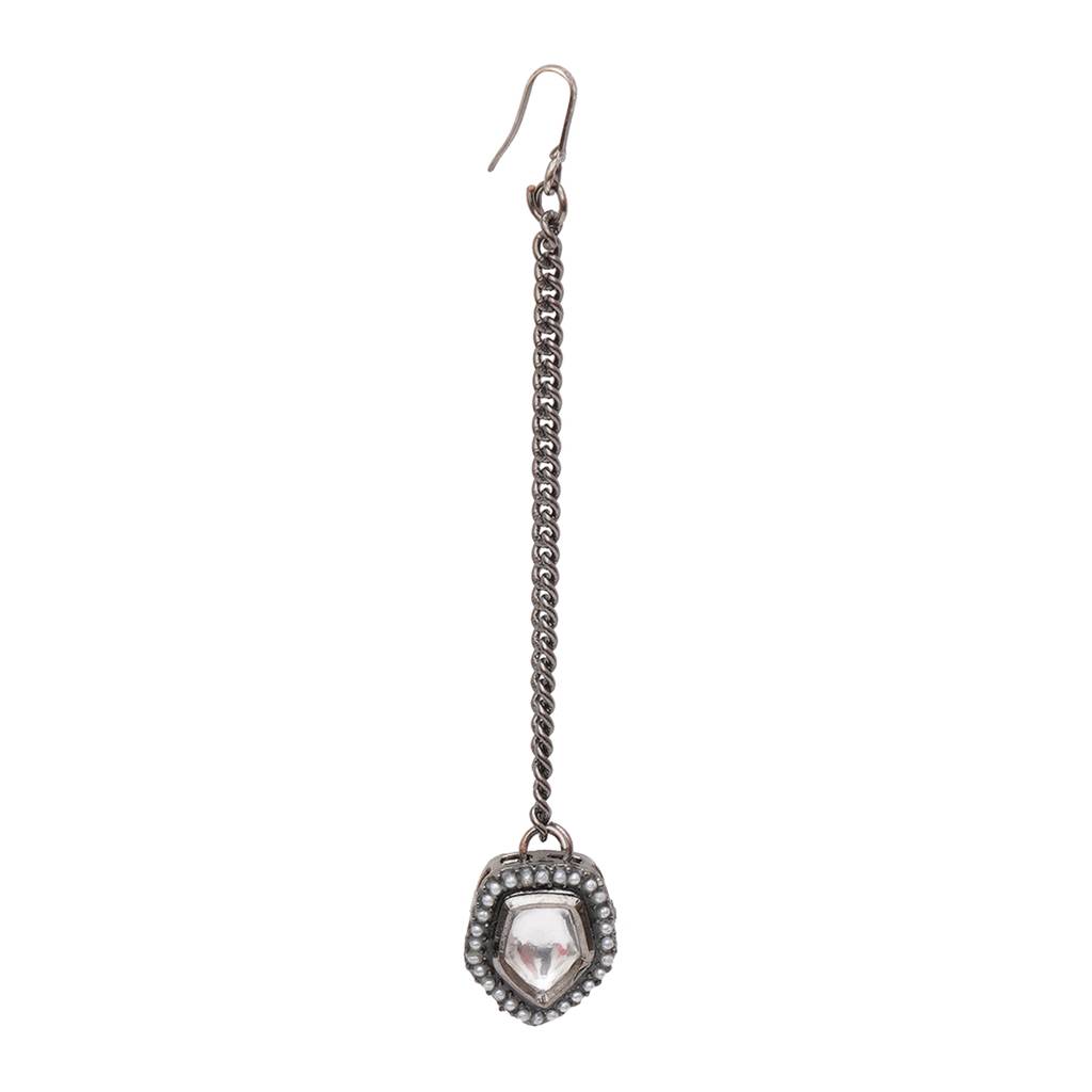 Silver Pearl & Kundan Maang Tikka : RRKDEC22-38