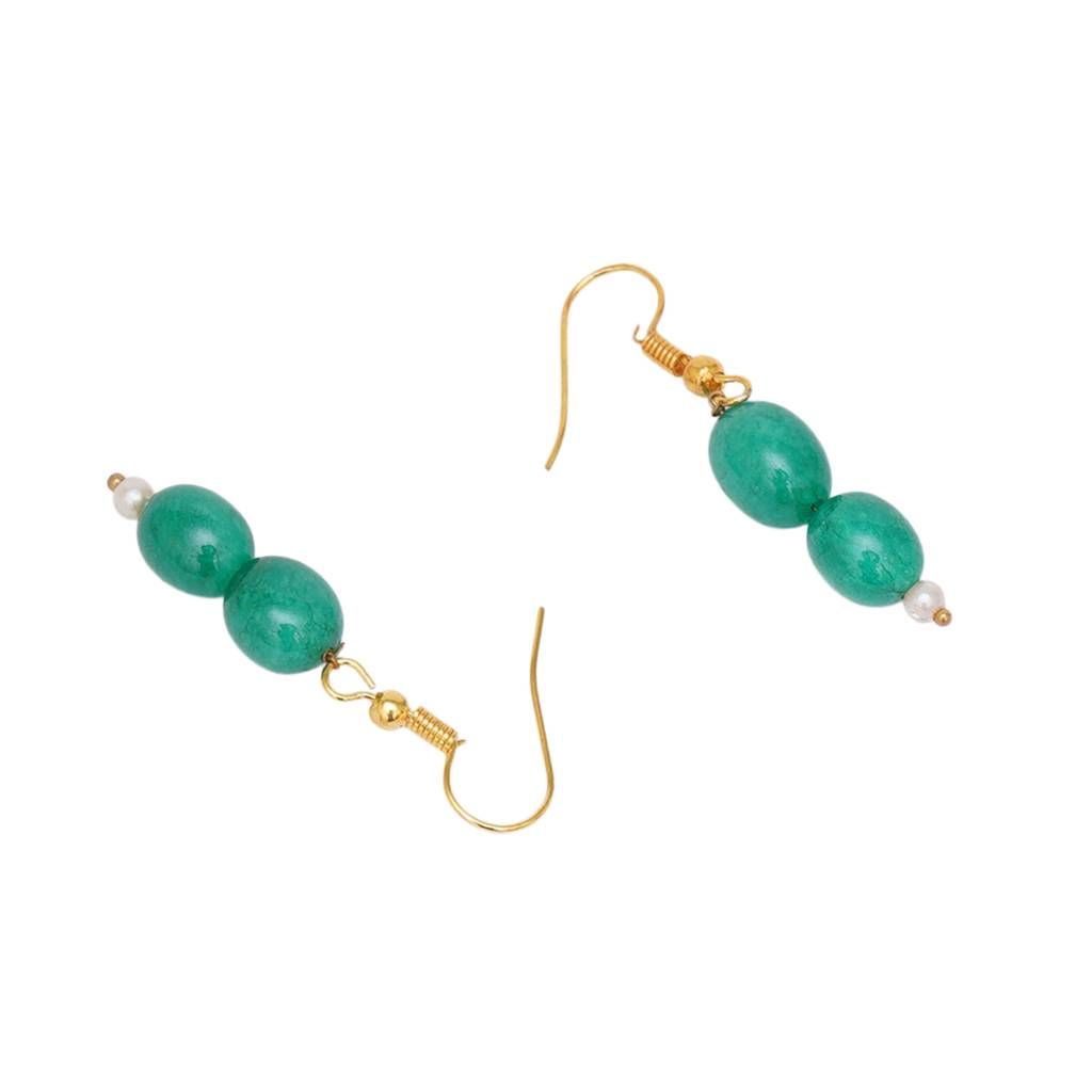 Double Green Stone Earrings : RRKDEC22-4
