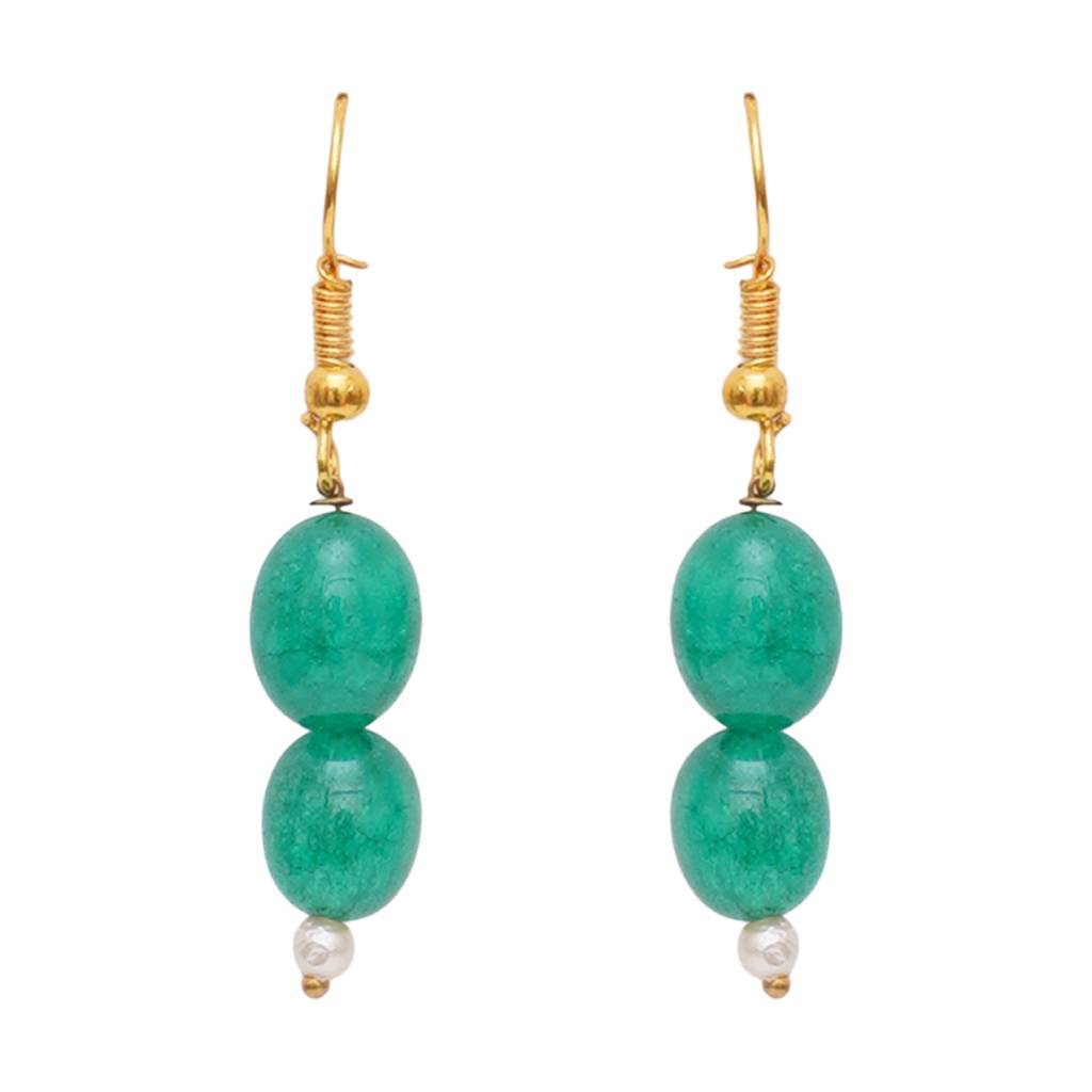 Double Green Stone Earrings : RRKDEC22-4