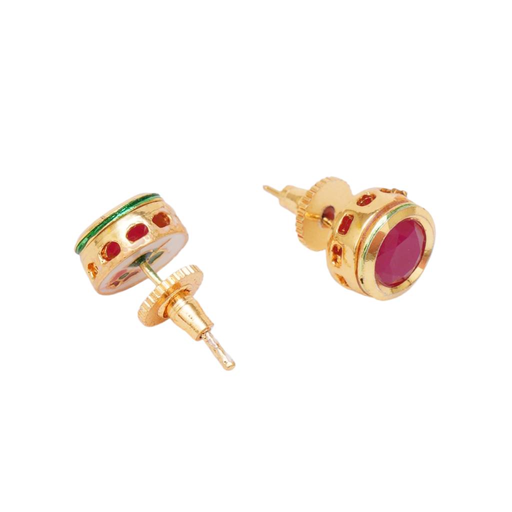 Red Kundan Studs : RRKDEC22-17