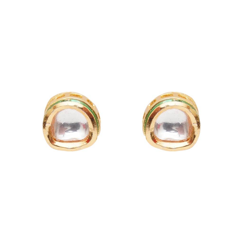 Golden Kundan Studs : RRKDEC22-13