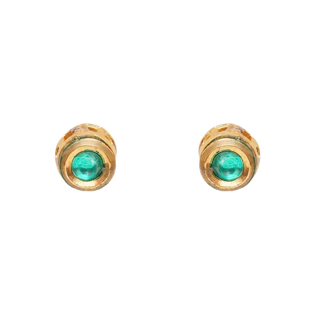 Green Kundan Studs : RRKDEC22-1