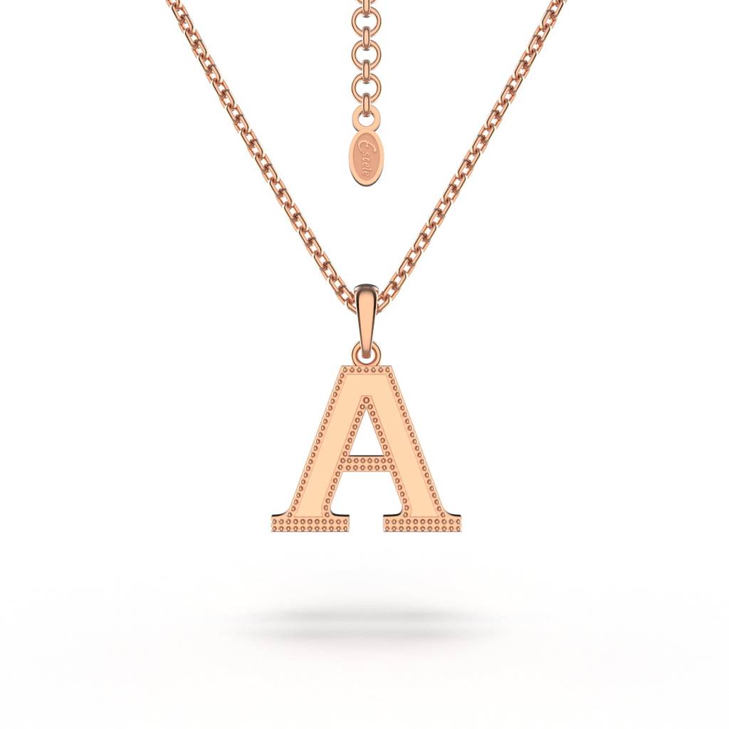 Estele Rosegold Plated Letter Charm Pendant For Women / Girls : 1009-APENDANT