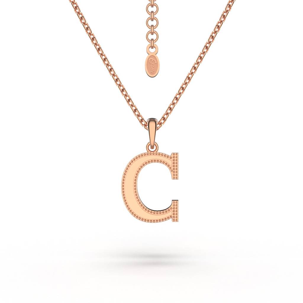 Estele Rosegold Plated Letter Charm Pendant For Women / Girls : 1009-CPENDANT