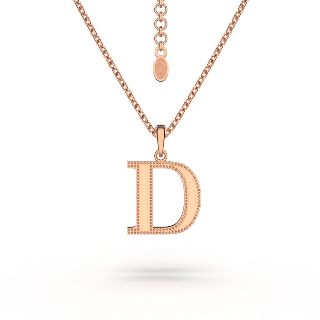 Estele Rosegold Plated Letter Charm Pendant For Women / Girls : 1009-DPENDANT