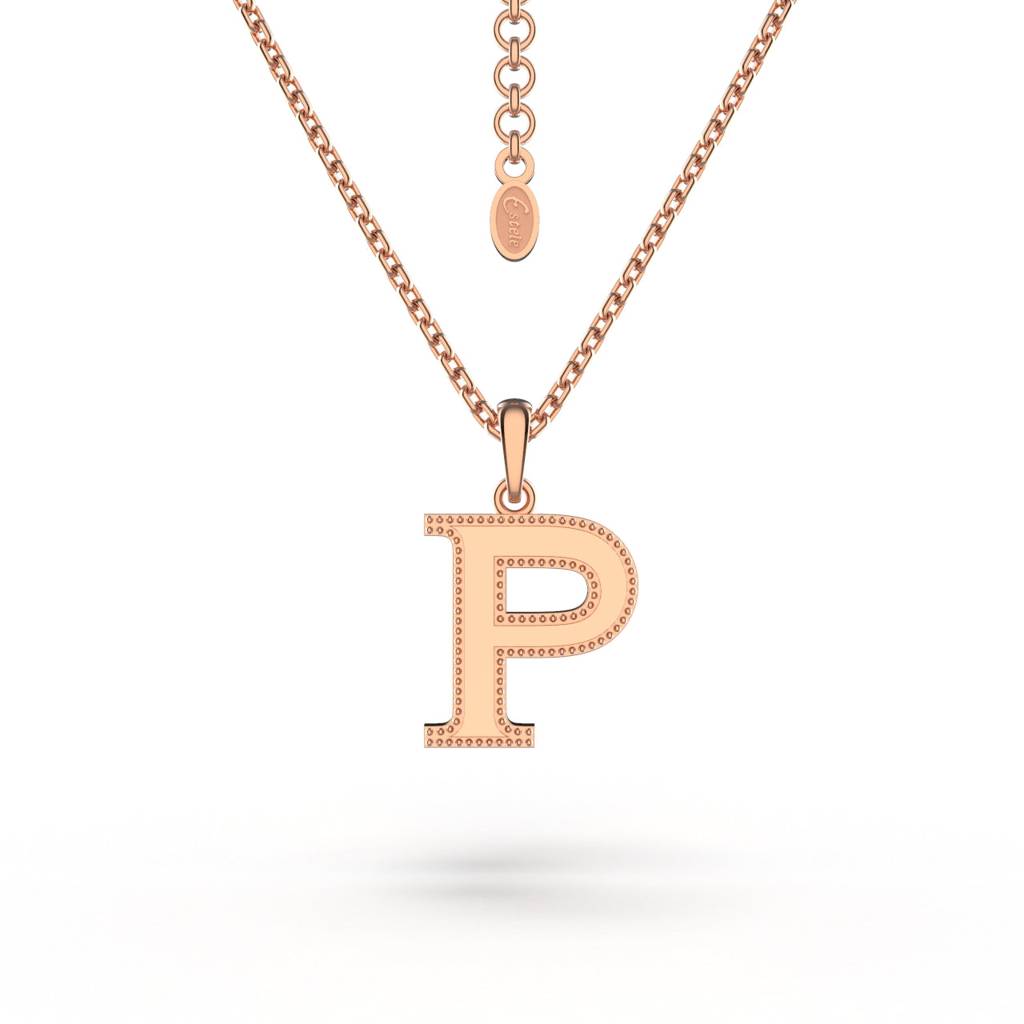 Estele Rosegold Plated Pleasant "P" Charm Pendant For Women : 1009-PPENDANT