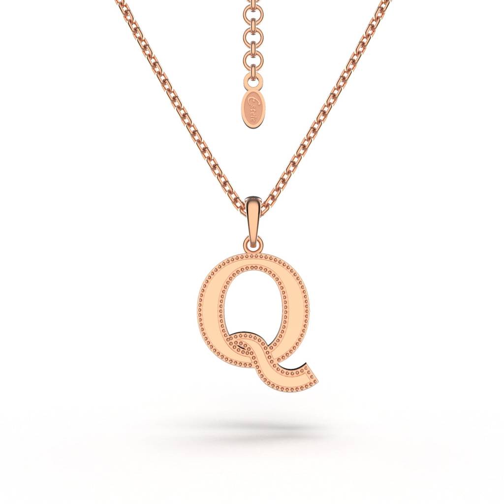 Estele Rosegold Plated Letter Charm Pendant For Women / Girls : 1009-QPENDANT