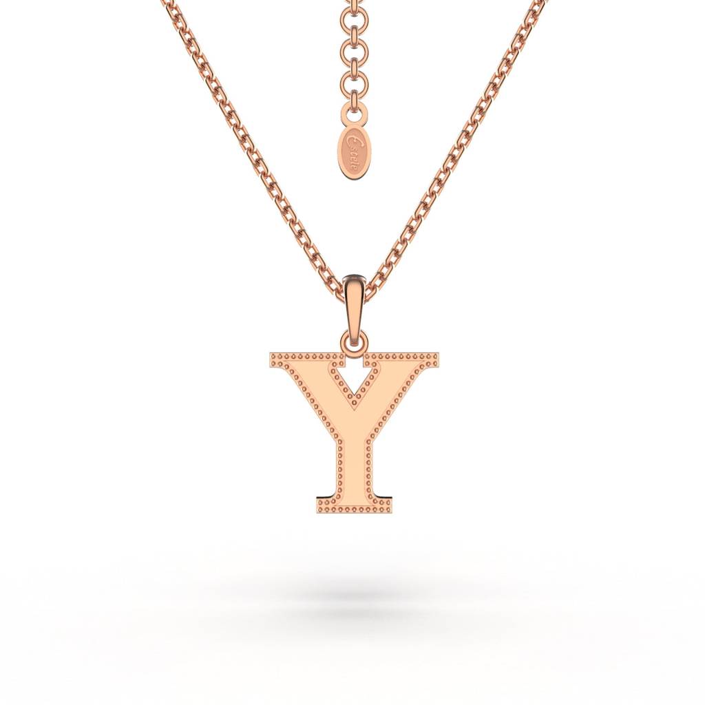 Estele Rosegold Plated Letter Charm Pendant For Women / Girls : 1009-YPENDANT