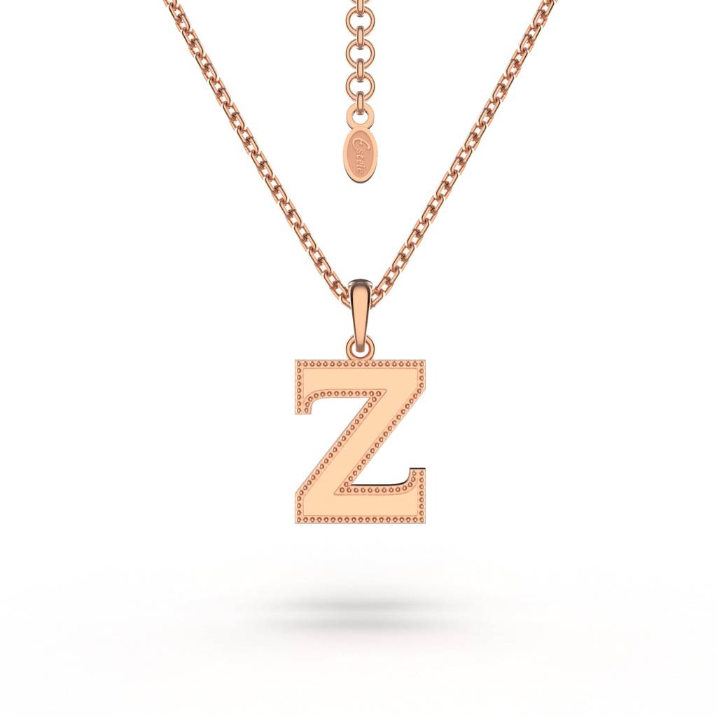 Estele Rosegold Plated Zesty "Z" Charm Alphabet Initials Pendant For Women : 1009-ZPENDANT
