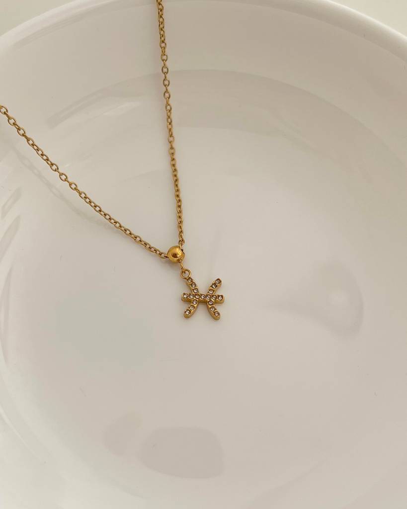 18K Gold Plated Zodiac Sign Necklace : N86B